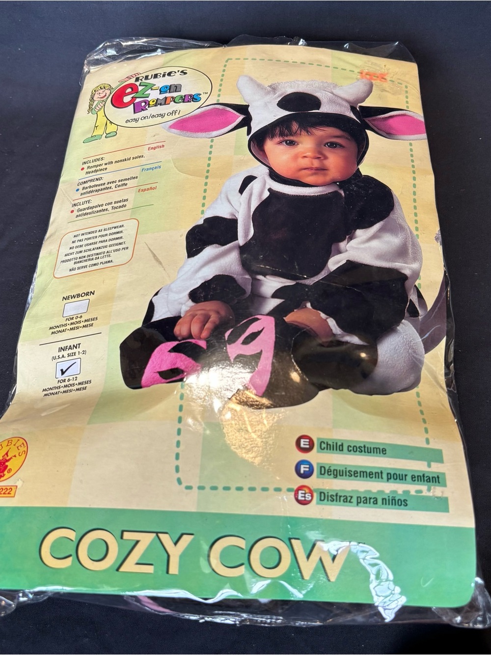 Rubie’s Cozy Cow Infant Costume - Black & White Cow Outfit